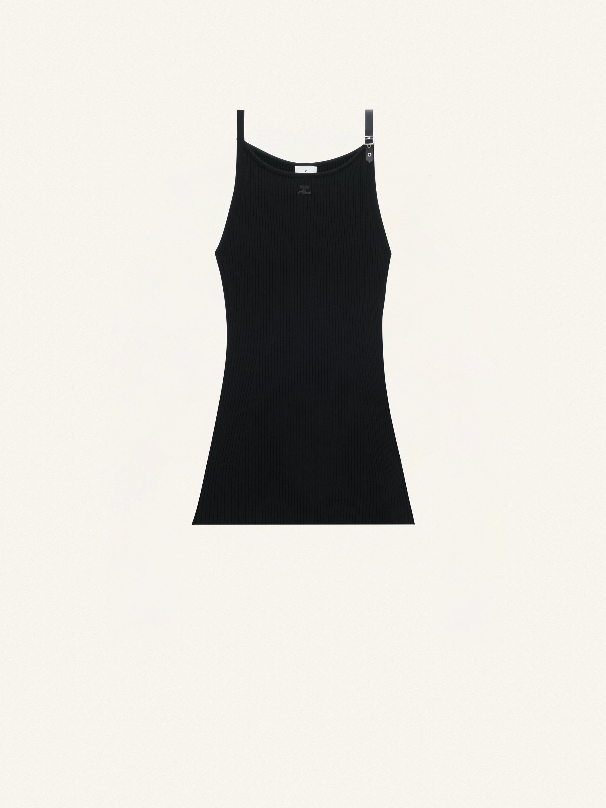 NECKLINE RIB KNIT DRESS