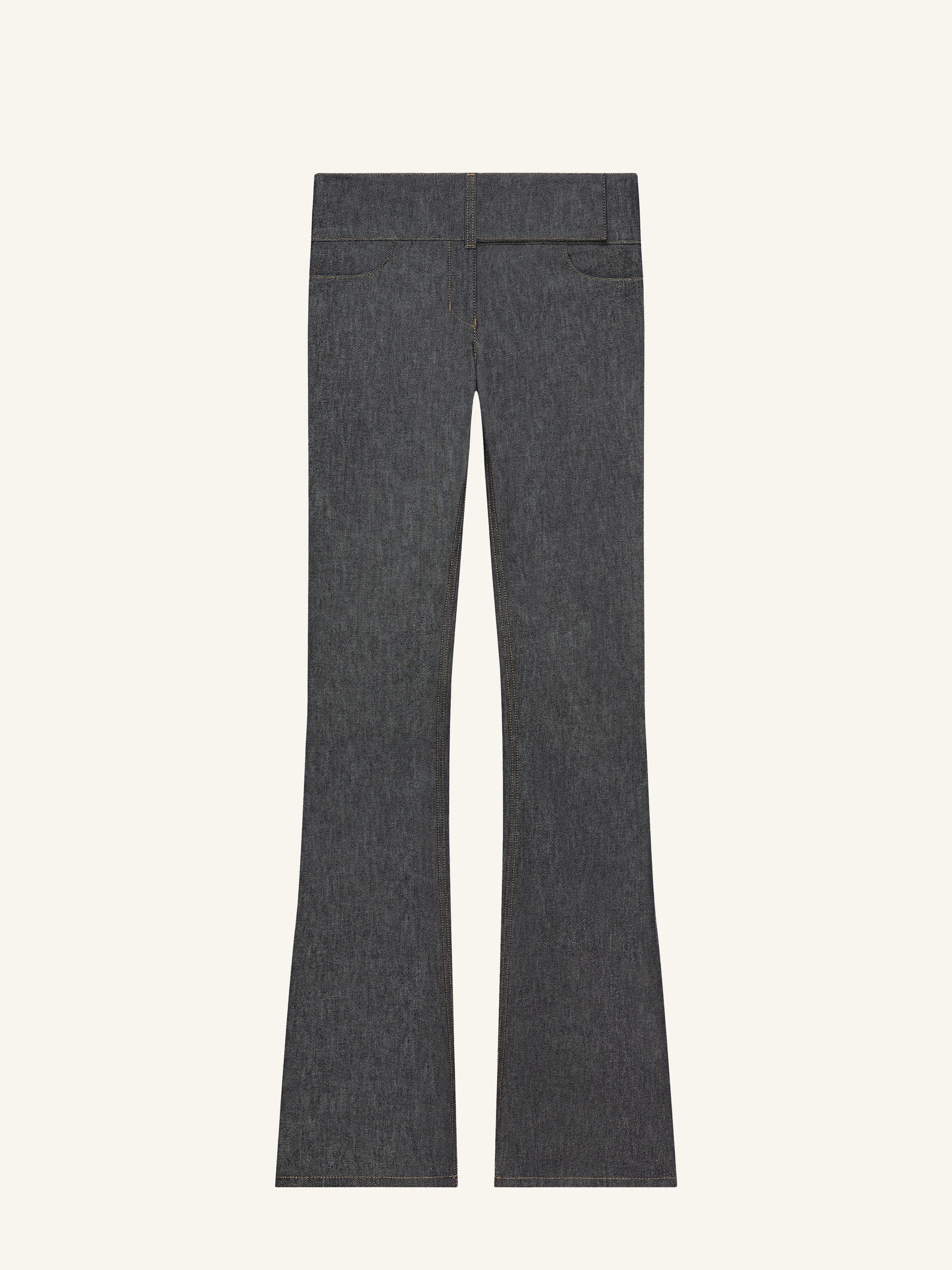 Belted Denim Bootcut Pants