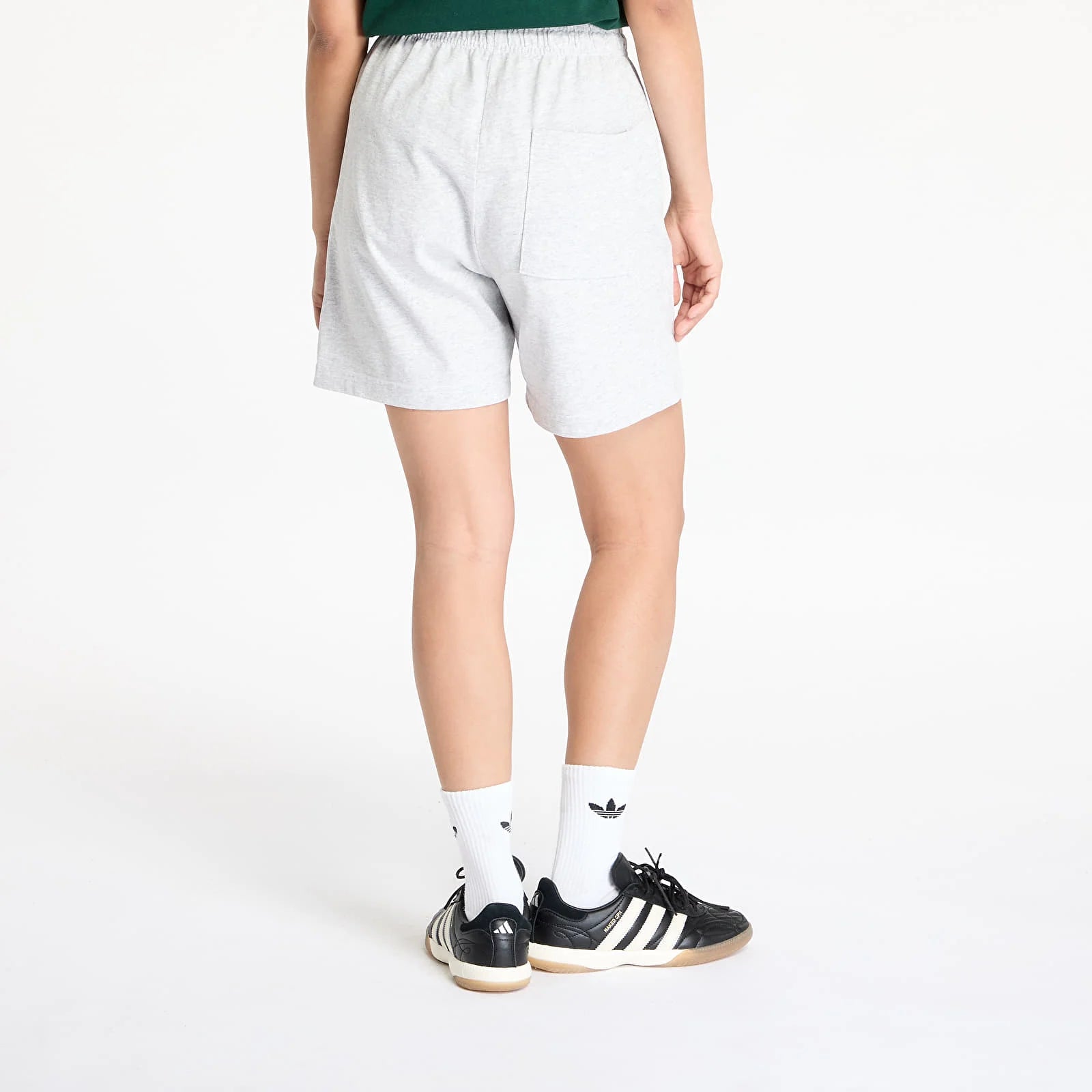 Varsity Crest Gym Short = Heather Grey