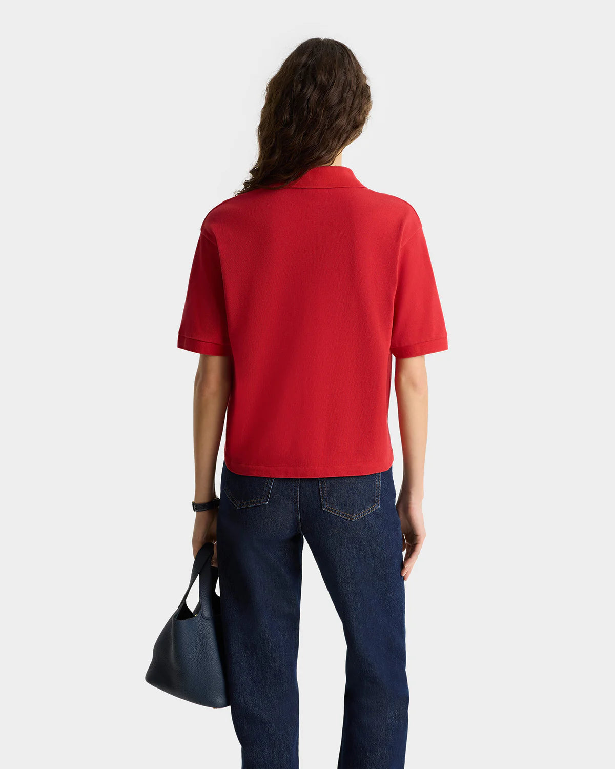 H&W Crest Pique Polo - Ruby/White