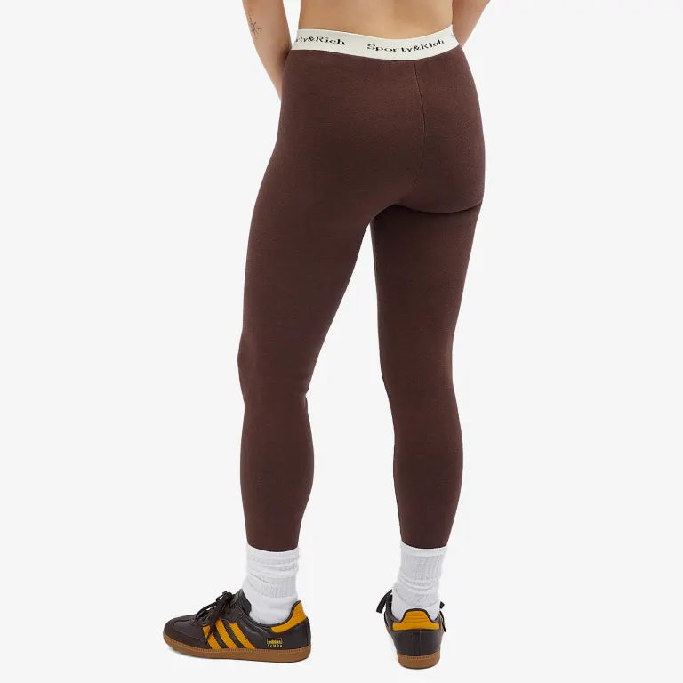 Serif Logo Ribbed Legging