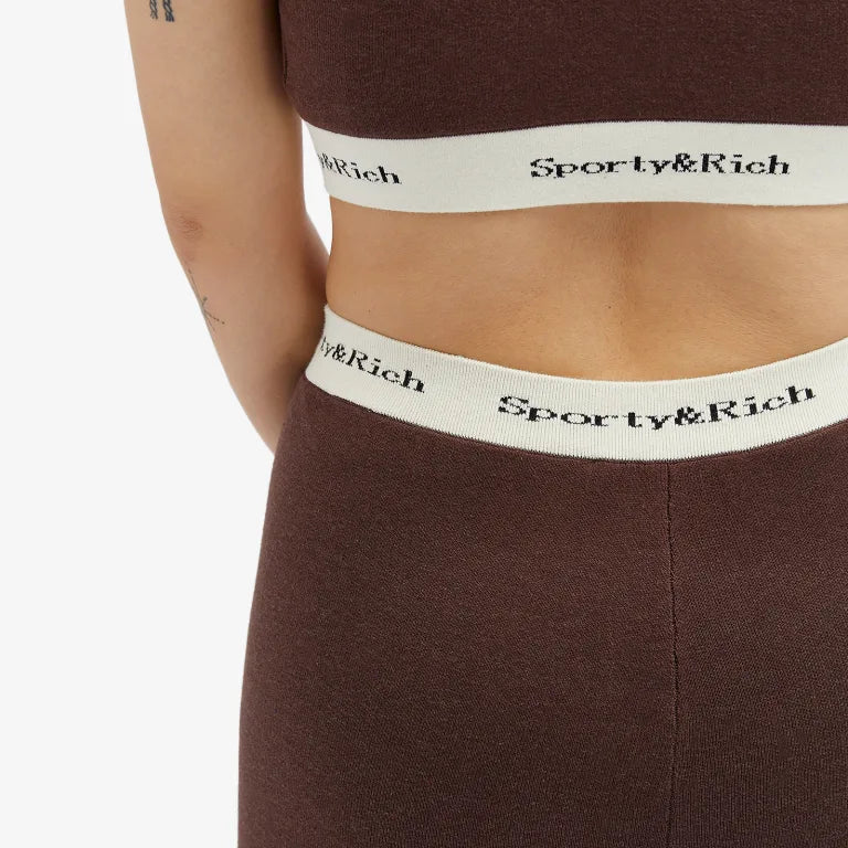 Serif Logo Ribbed Legging