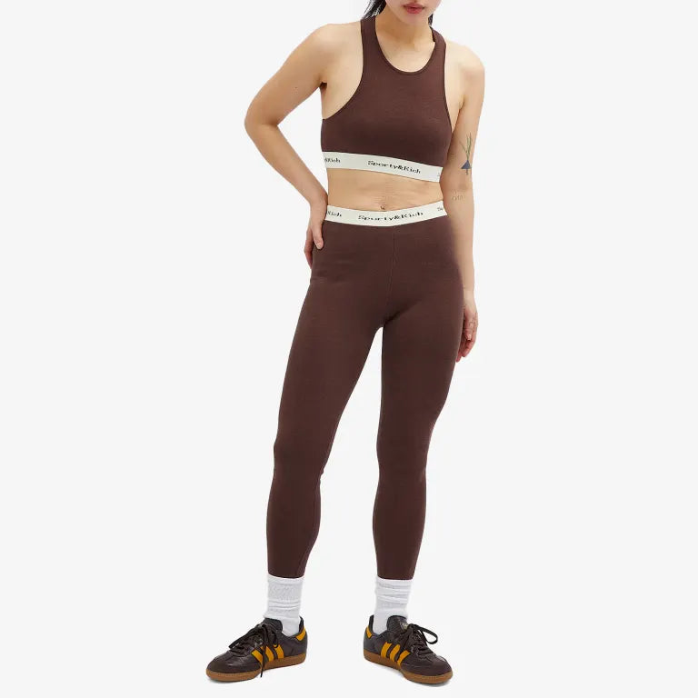 Serif Logo Ribbed Legging