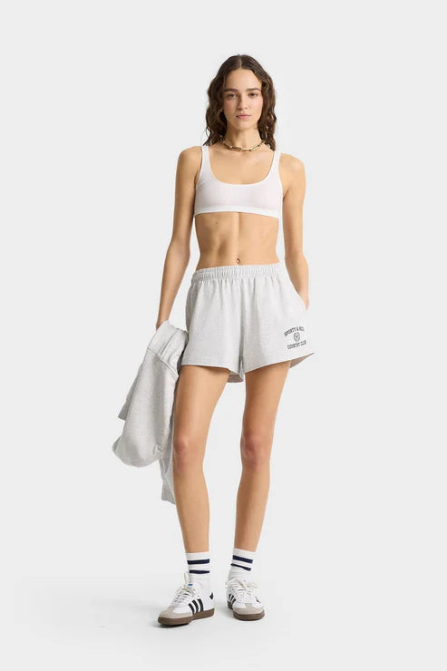 Varsity Crest Disco Short - Heather Grey