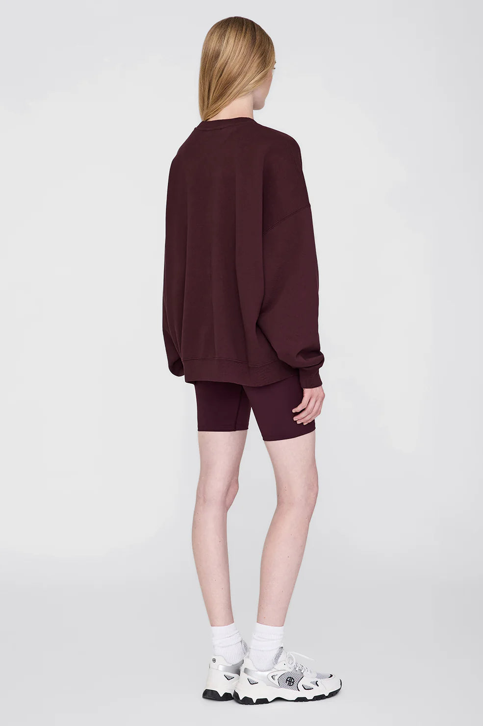 Miles Oversized Sweatshirt Letterman Dark Burgundy