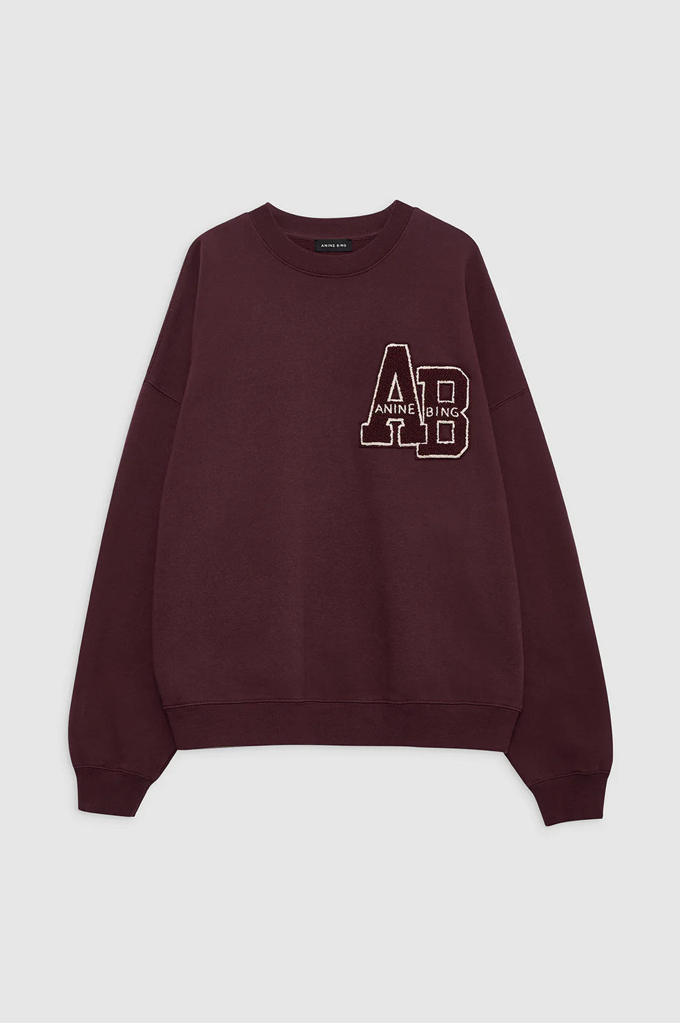 Miles Oversized Sweatshirt Letterman Dark Burgundy