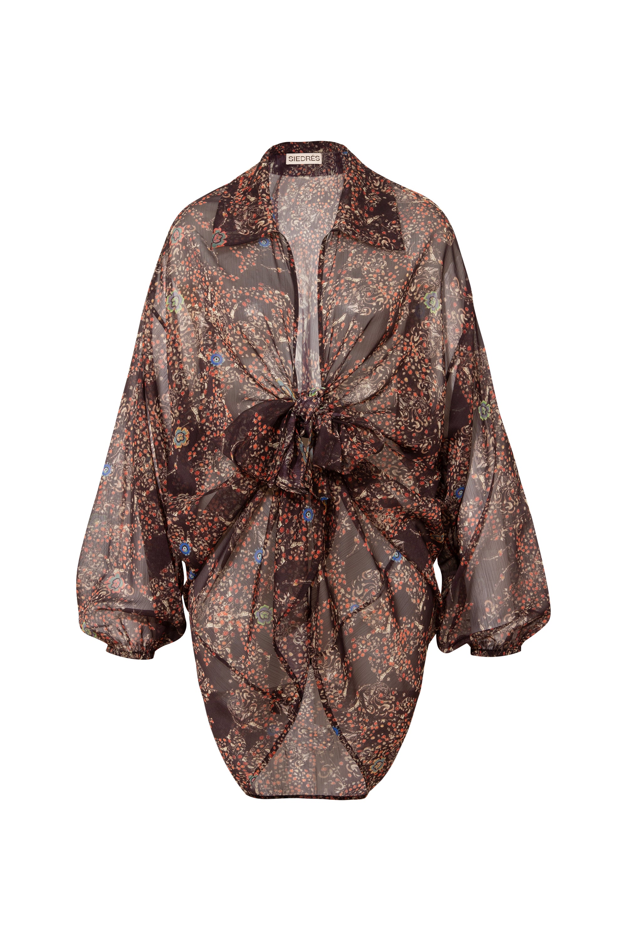 BEATRIZ  Nazar printed tie-front shirt