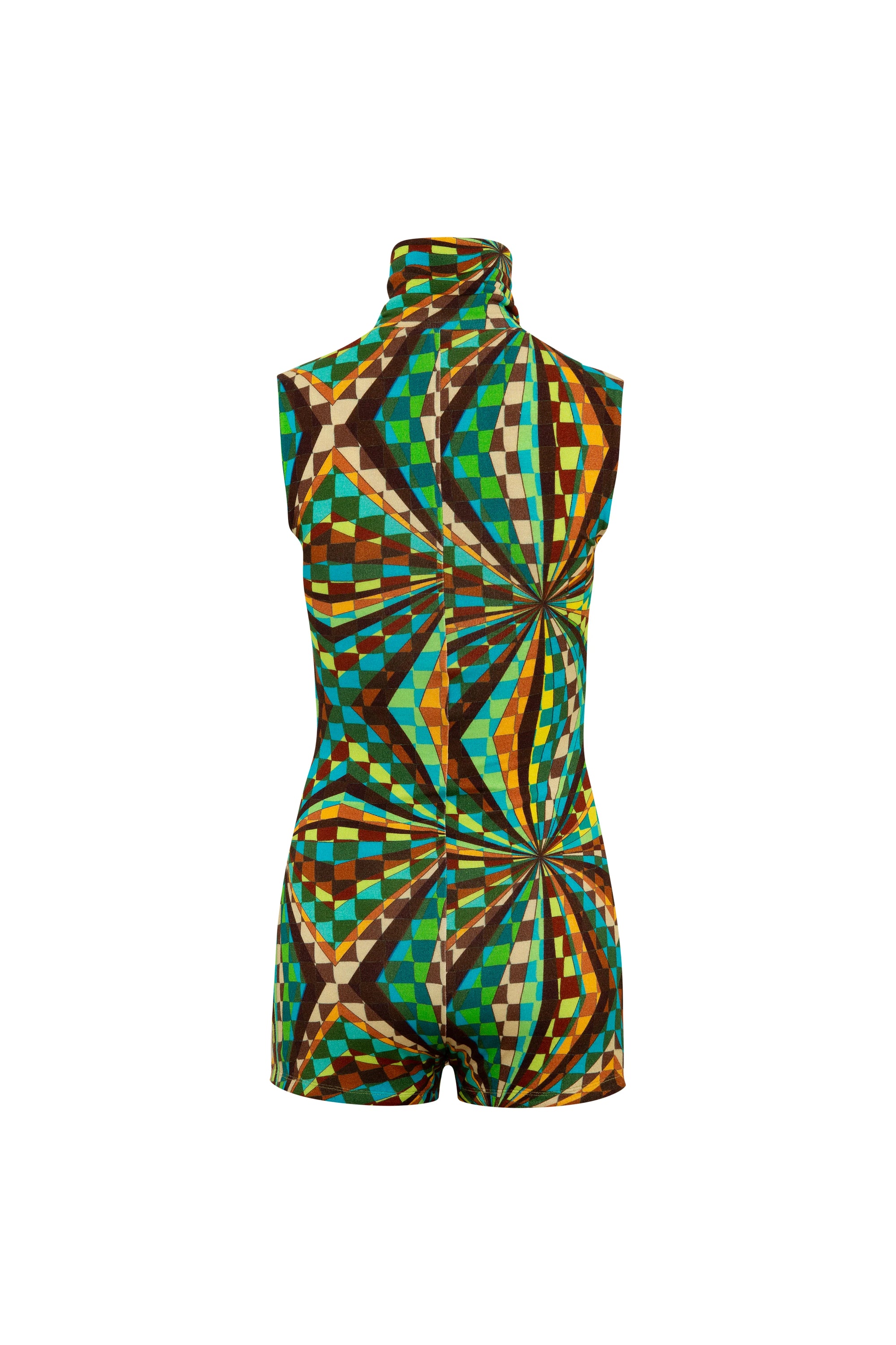 GINNI - Kaleidoscope printed mini knit jumpsuit