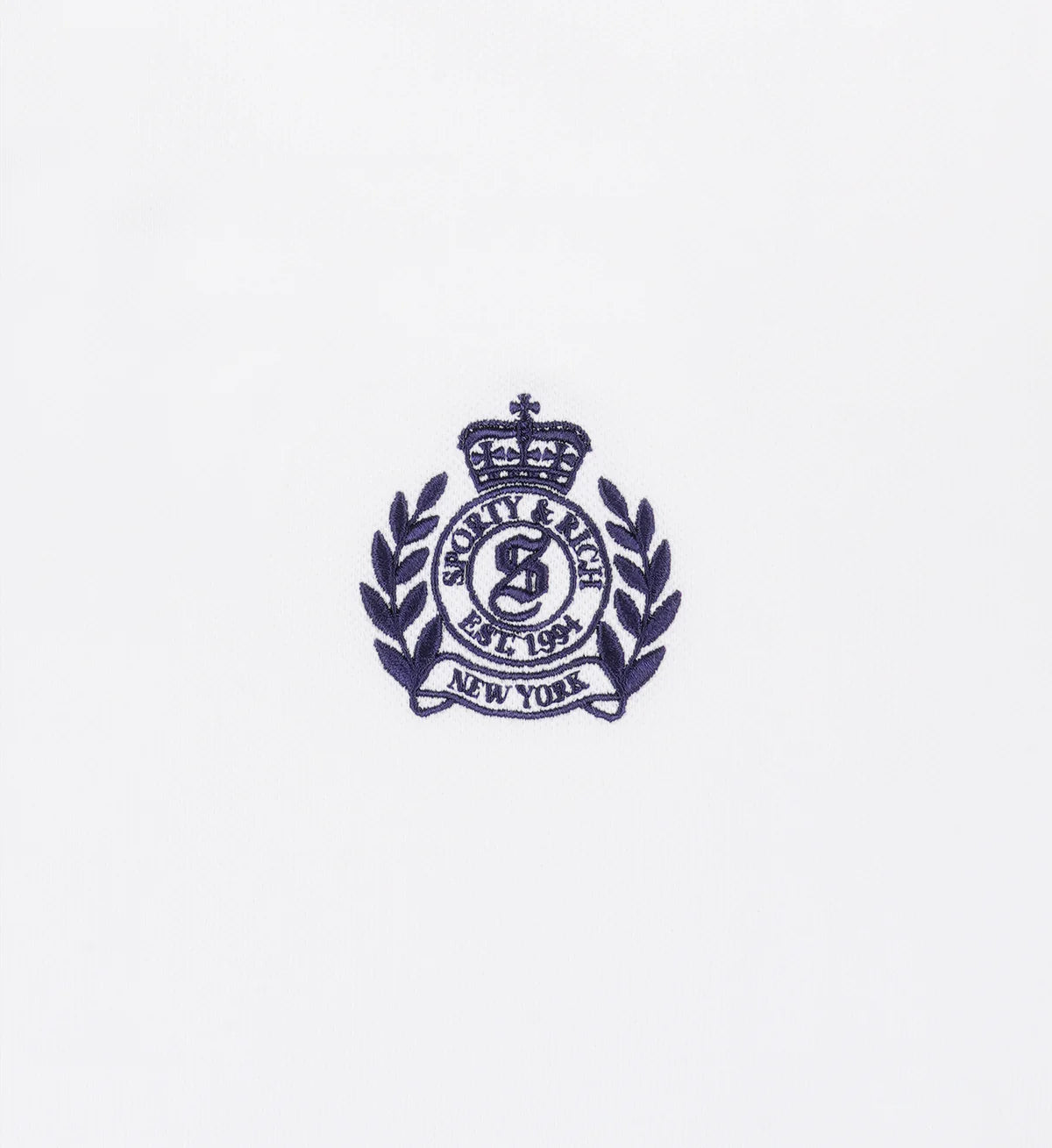 H&W Crest Pique Polo - White/Navy