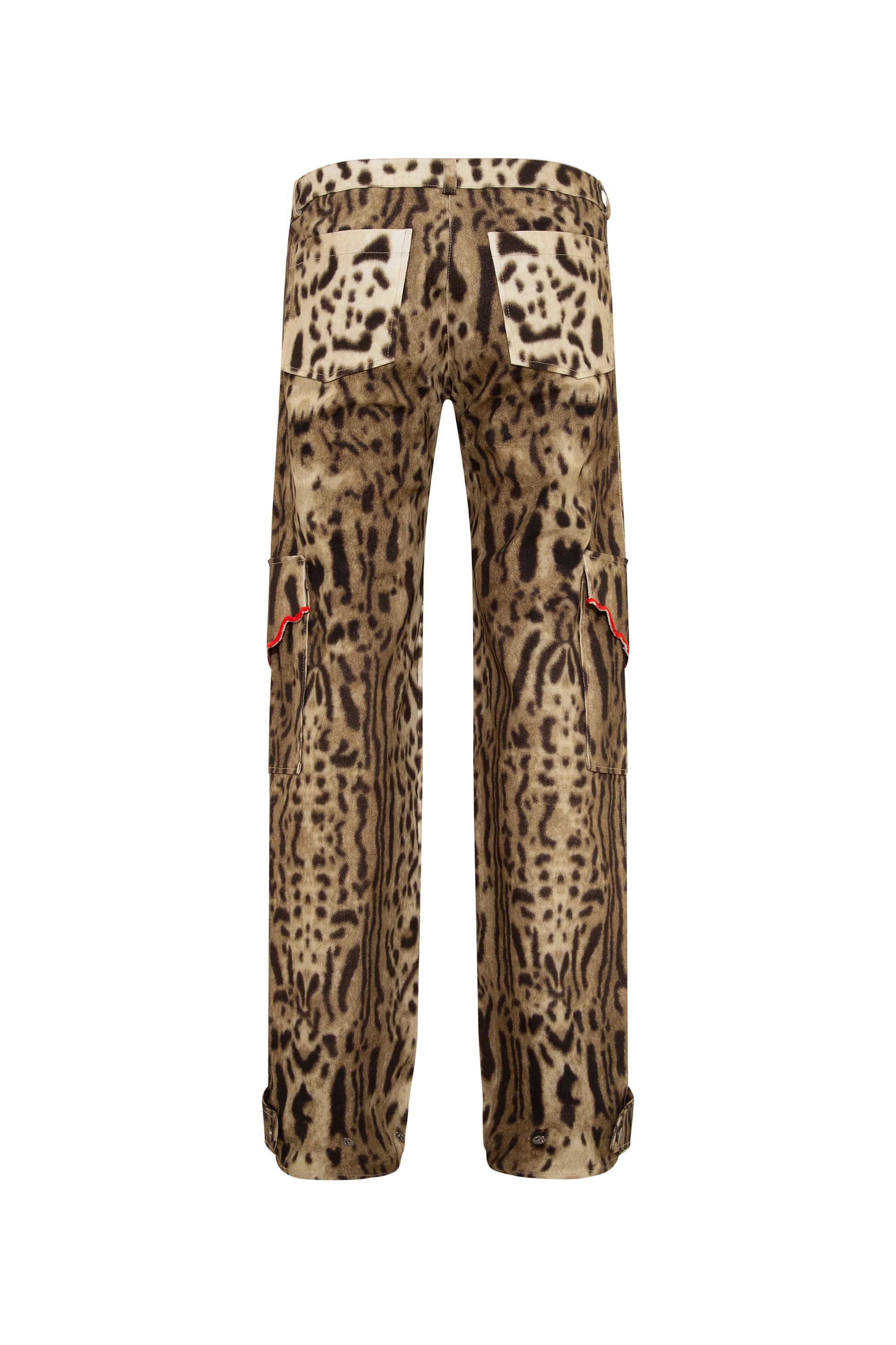 IDA  Animal-print straight-leg pants with side pockets