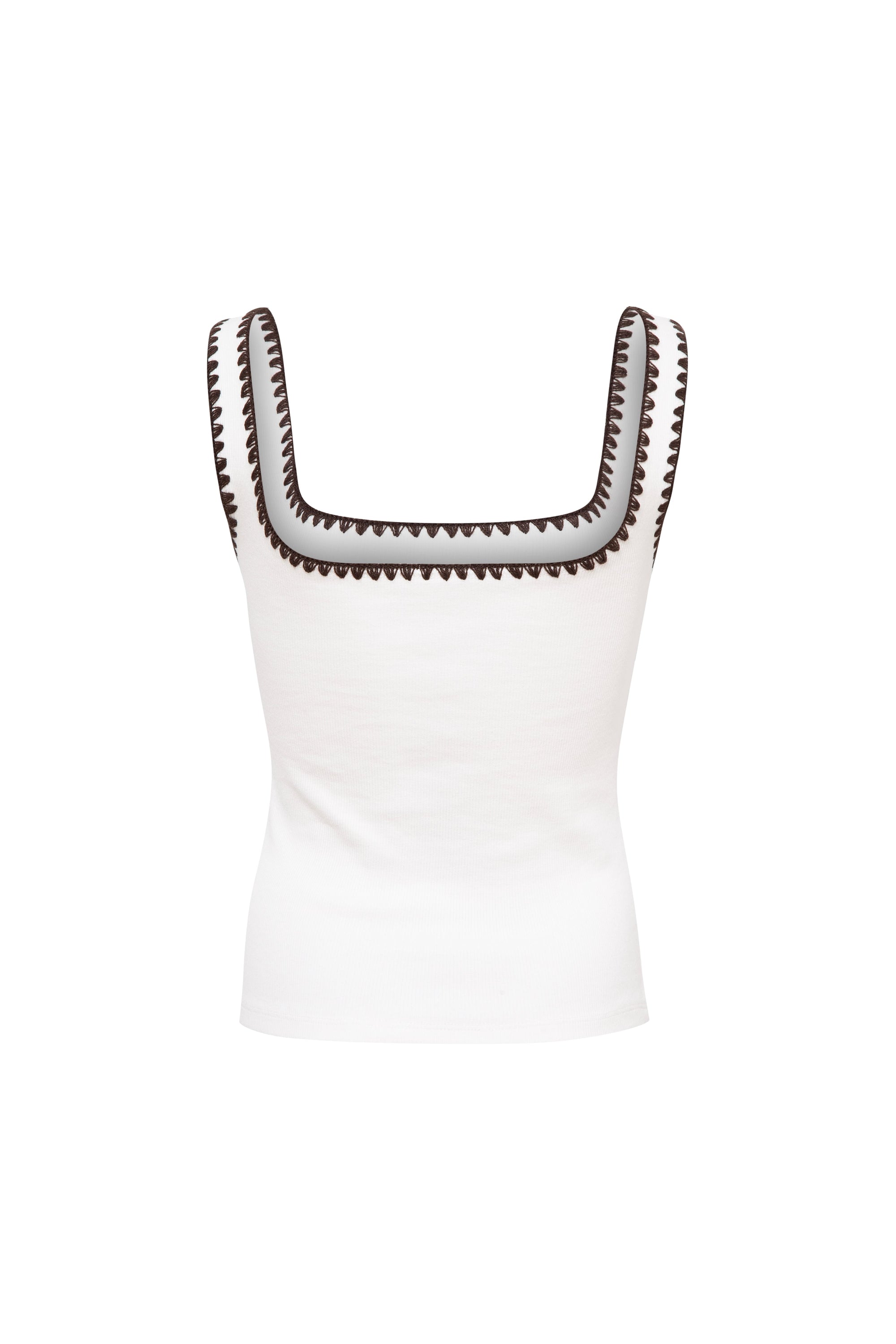 IMENA  Contrast stitch detailed tank top