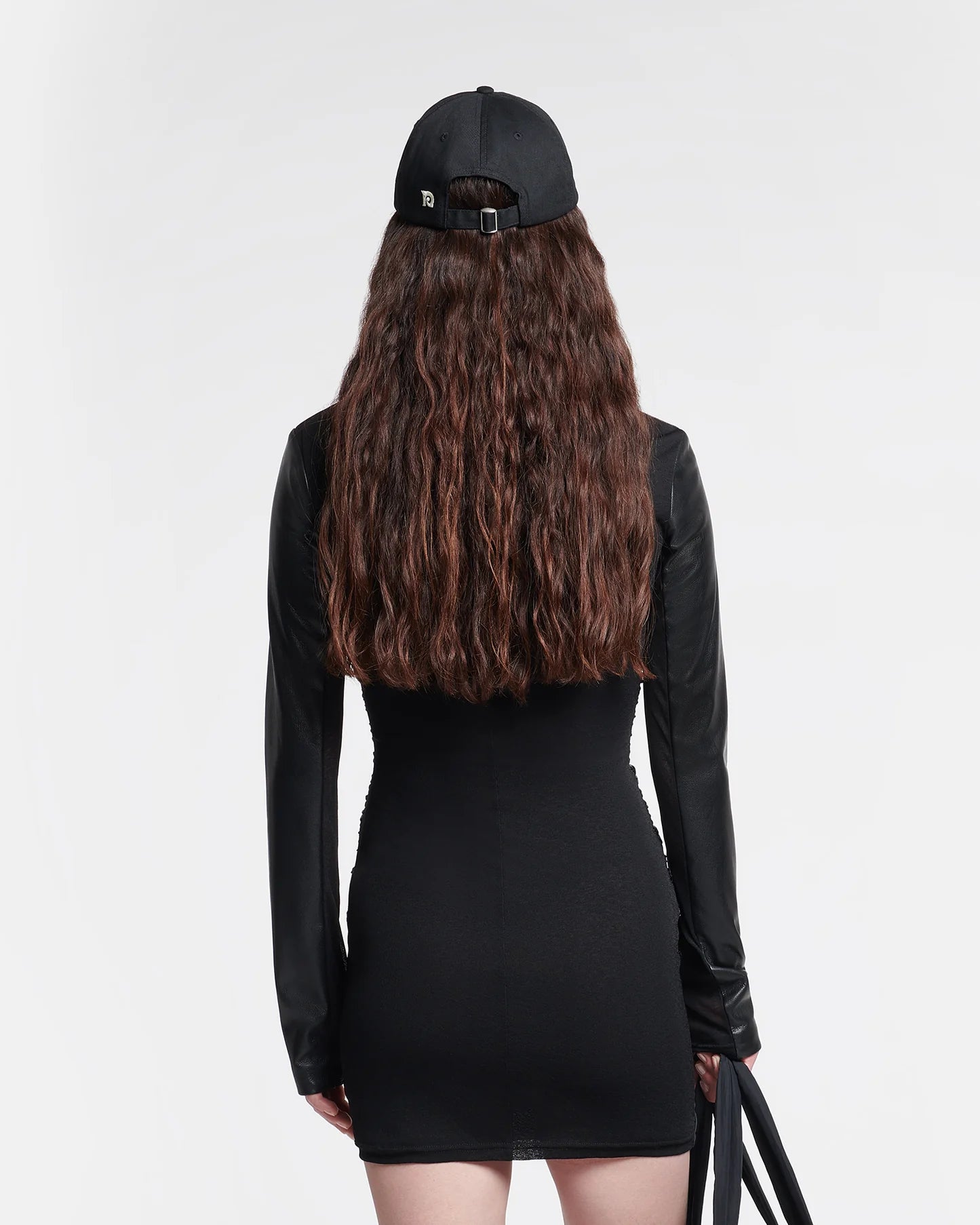 Sosha Ruched Okobor Alt-Leather Mini Dress