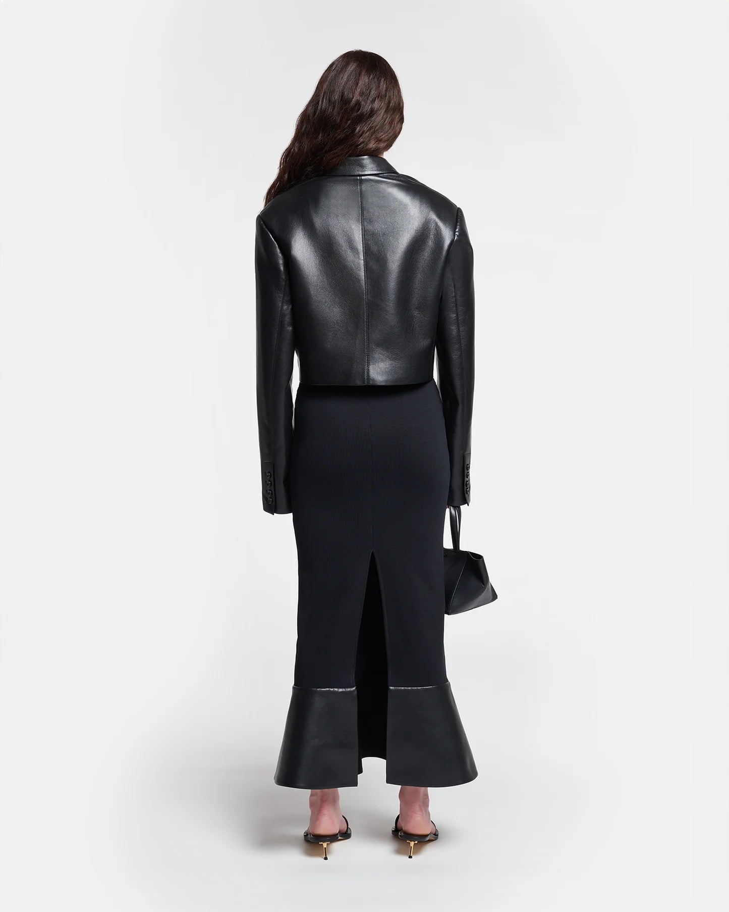 Aidula Cropped Okobor Alt-Leather Blazer