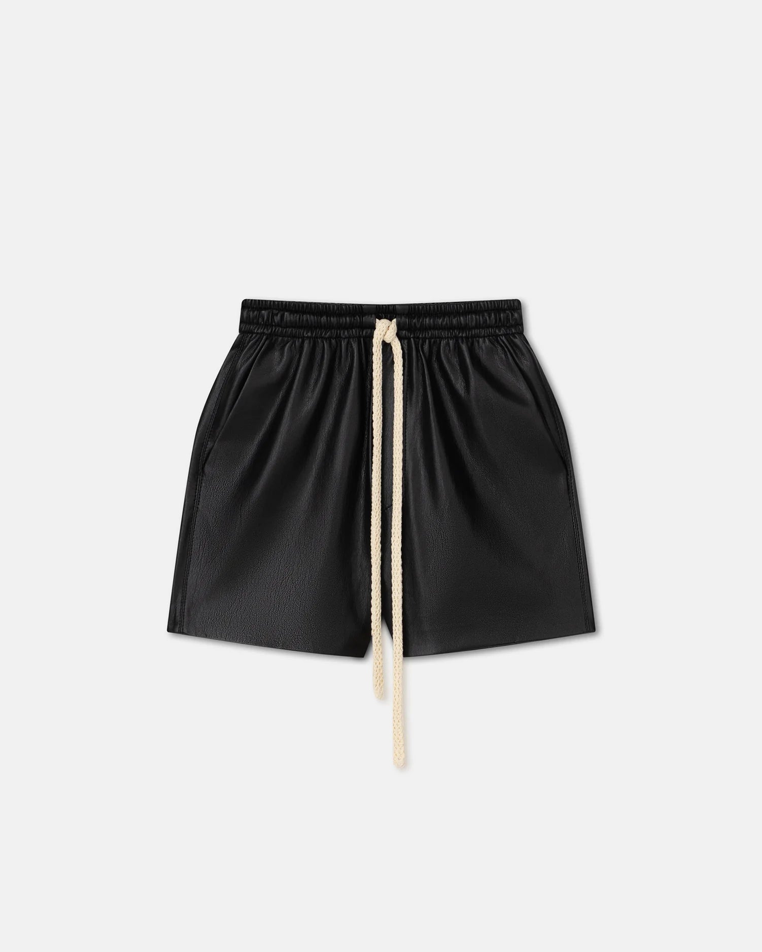 Maurine Okobor Alt-Leather Drawstring Shorts