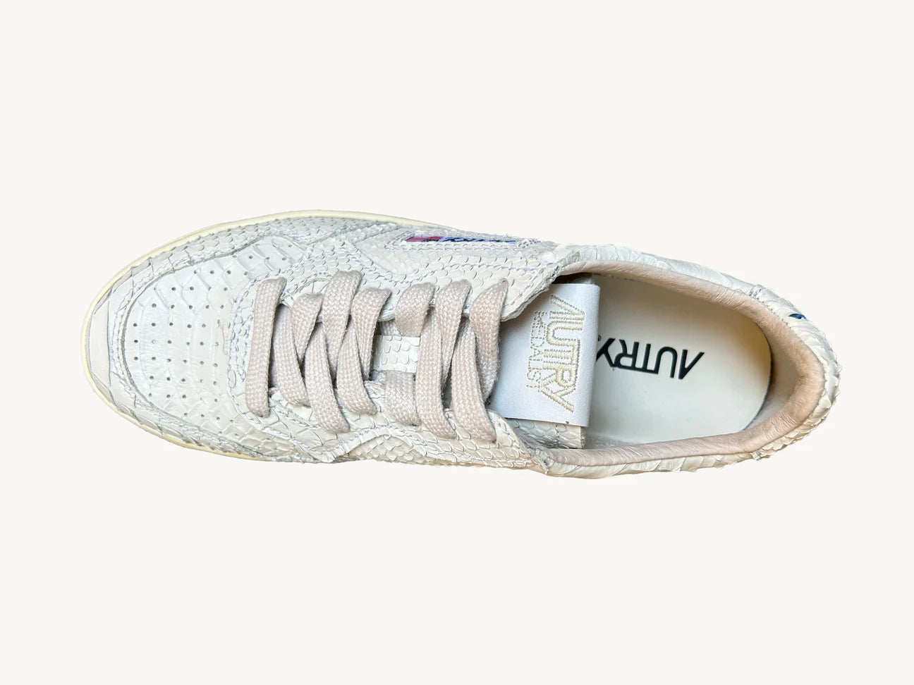 Medalist Mid Sneakers in Leather Pythoned Calf White