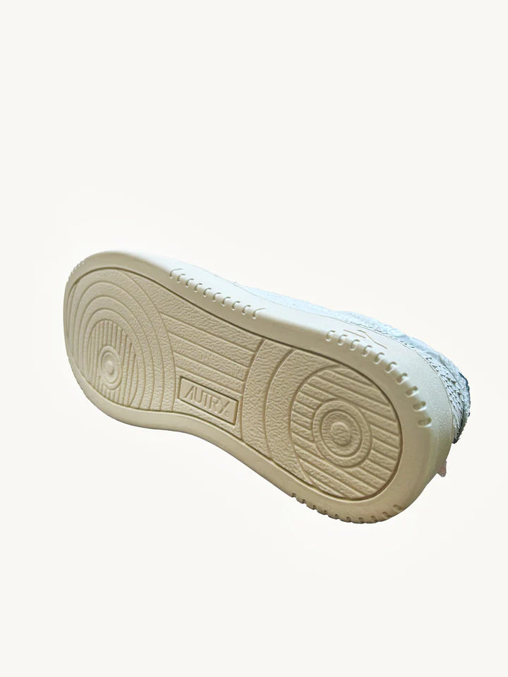 Medalist Mid Sneakers in Leather Pythoned Calf White