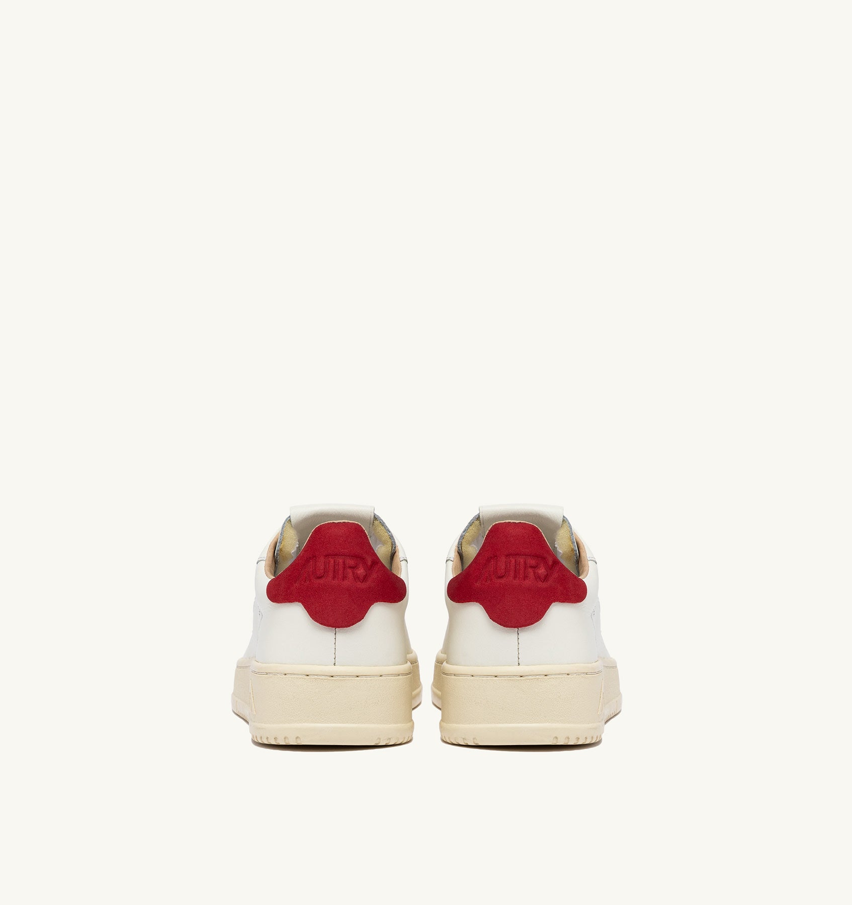 DALLAS LOW SNEAKERS IN WHITE AND RED LEATHER