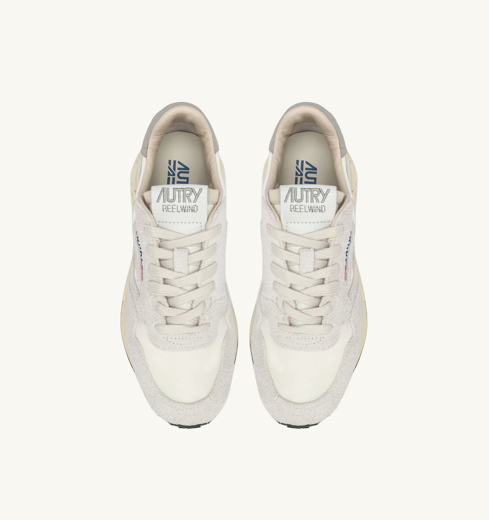 Reelwind Low Sneakers in White Nylon and Suede