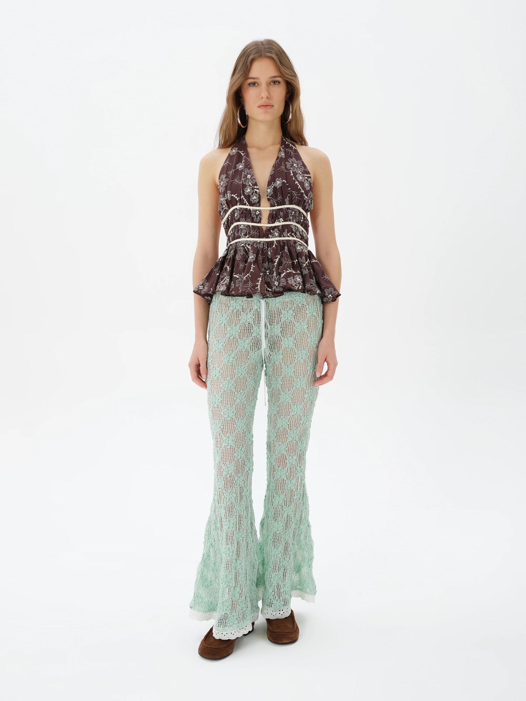 MINILA  Halterneck sequin detailed top