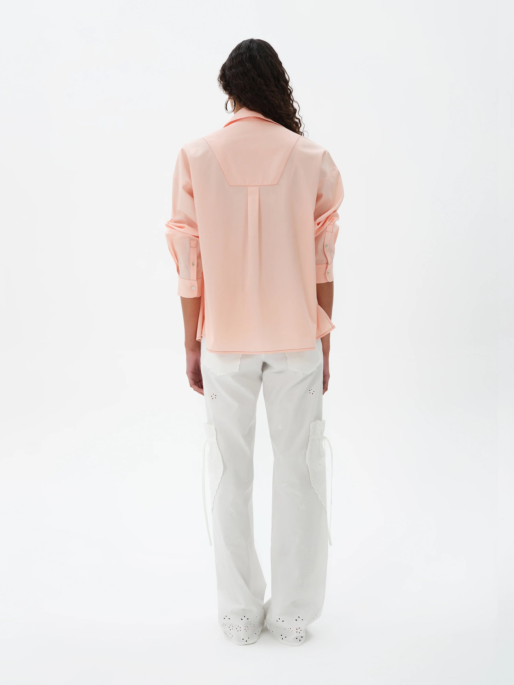 MONINA  Oversize button-down shirt with front pockets