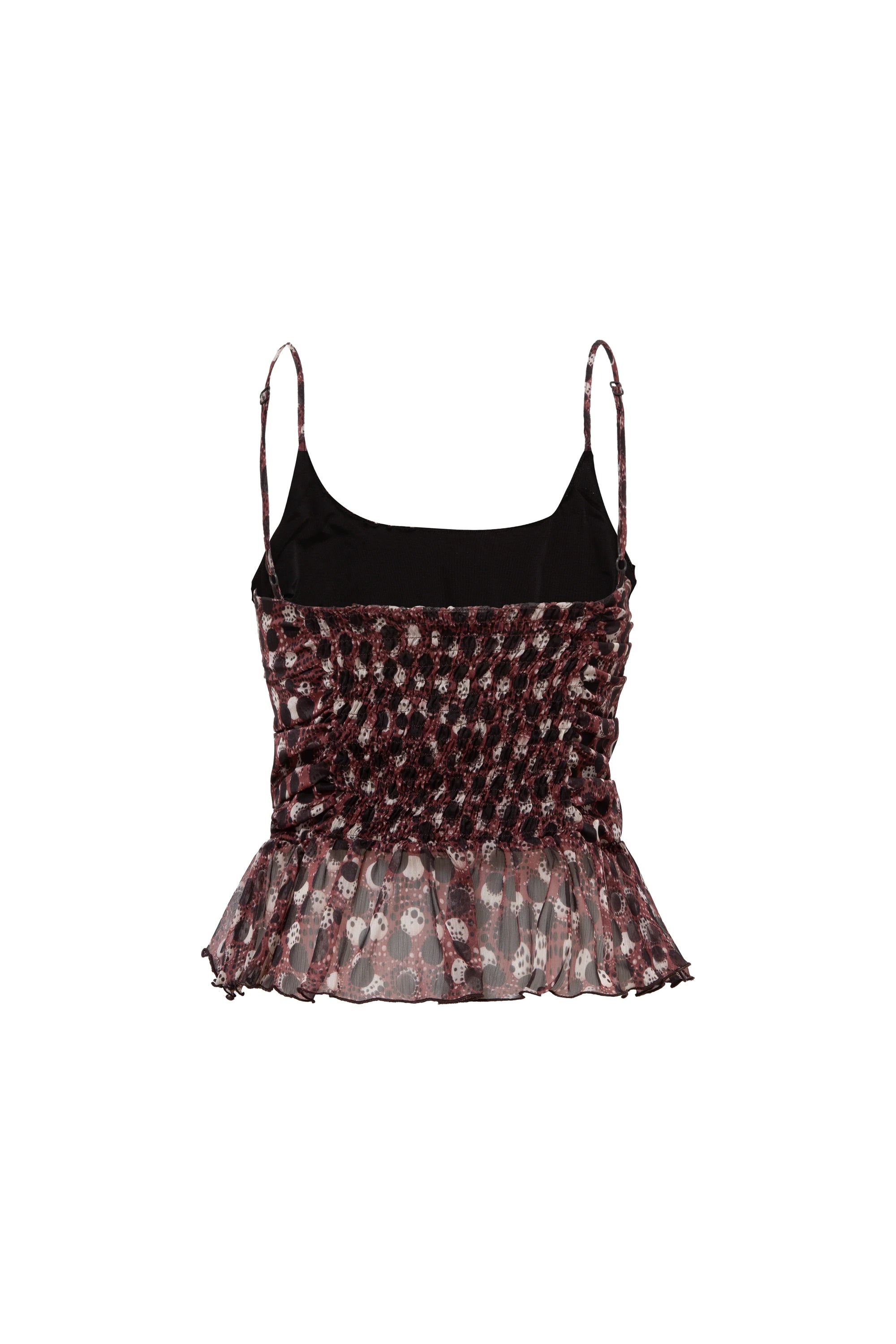 SVETINI  Ruched polka-dot ruffled top