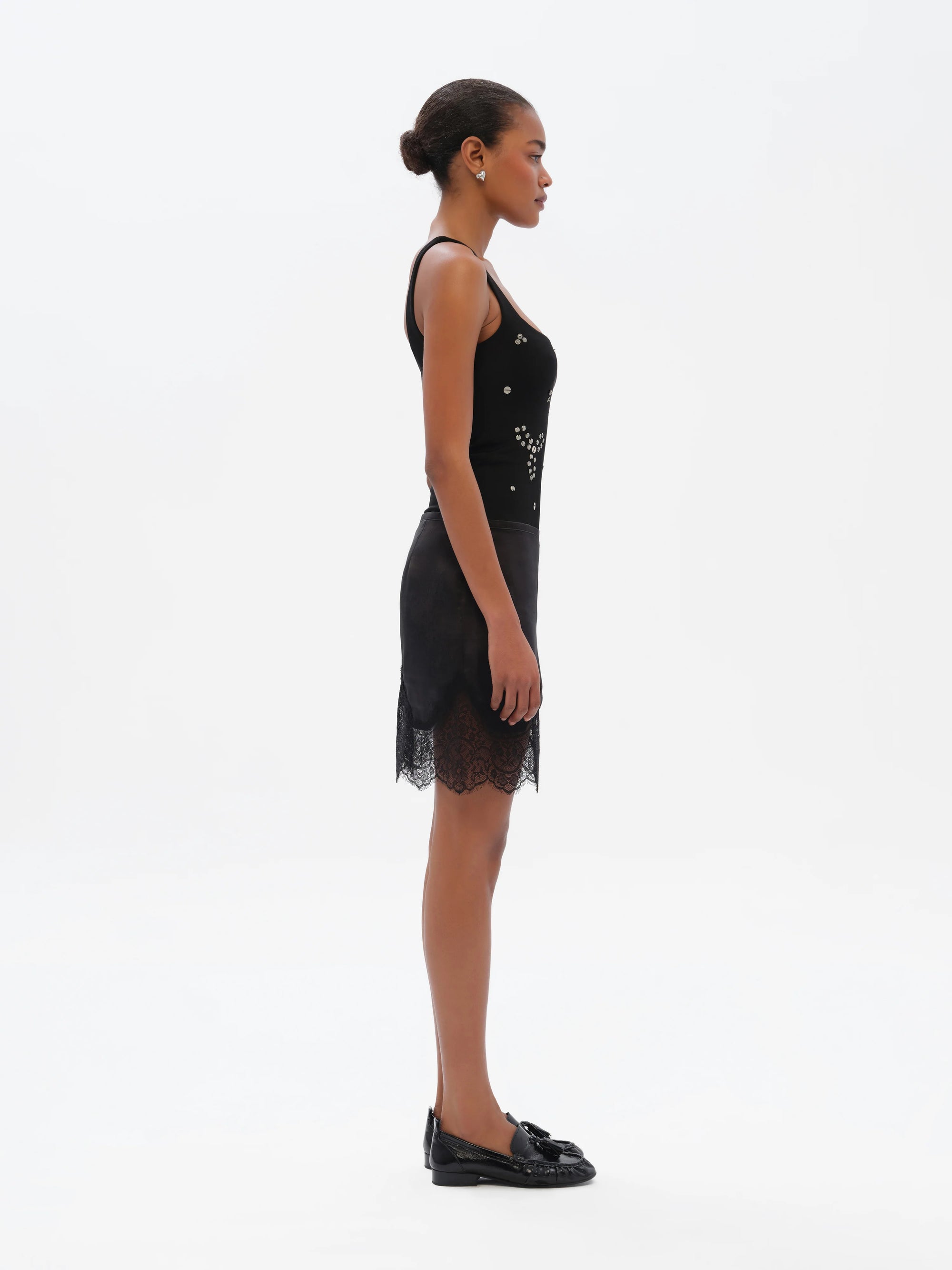 DASNE  Embellished square neck bodysuit