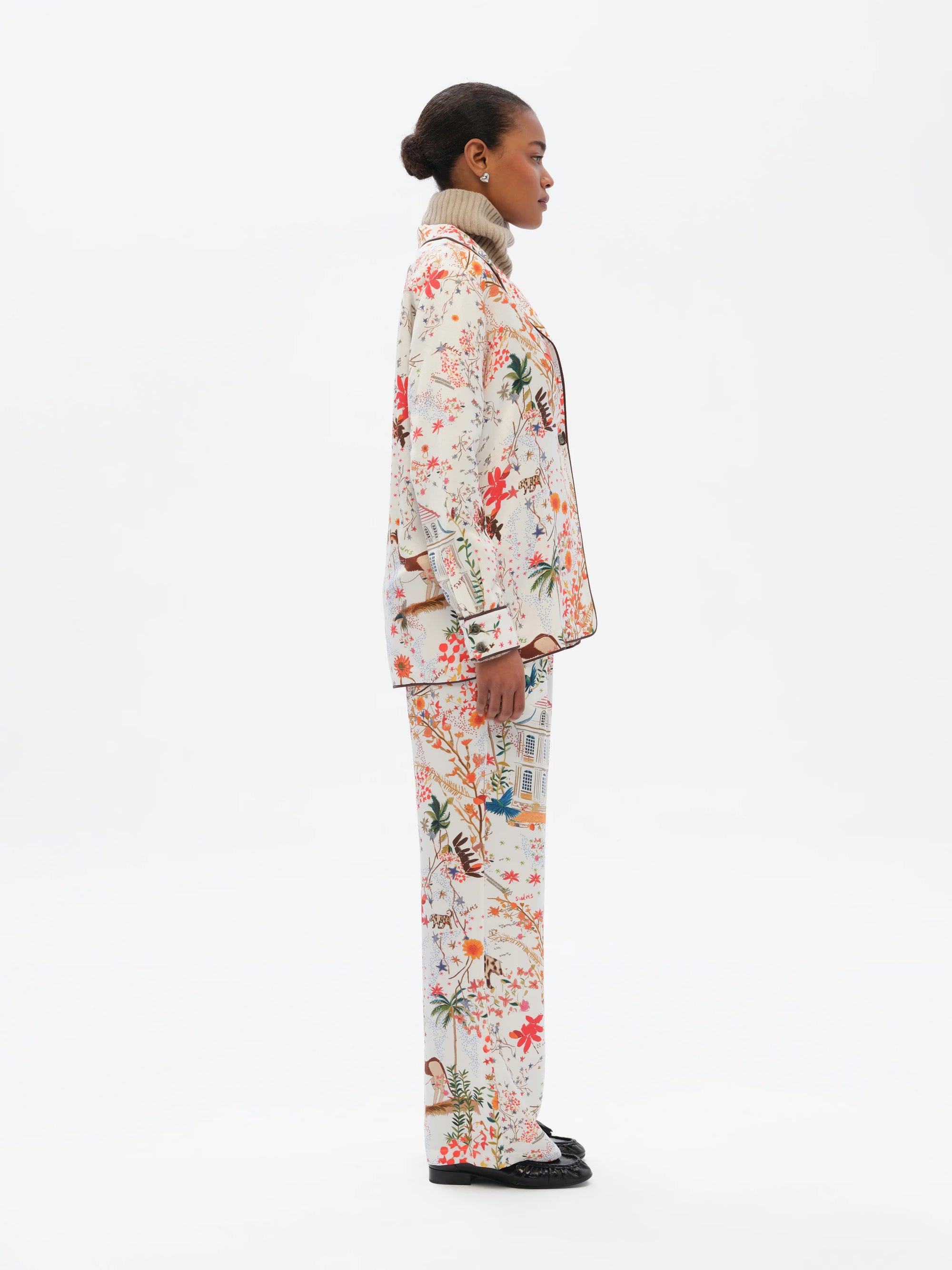 NEDI  Maison print straight-leg drawstring pants