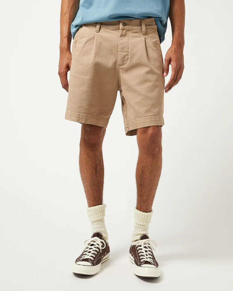 Heavy Twill Pleated Short - Khaki