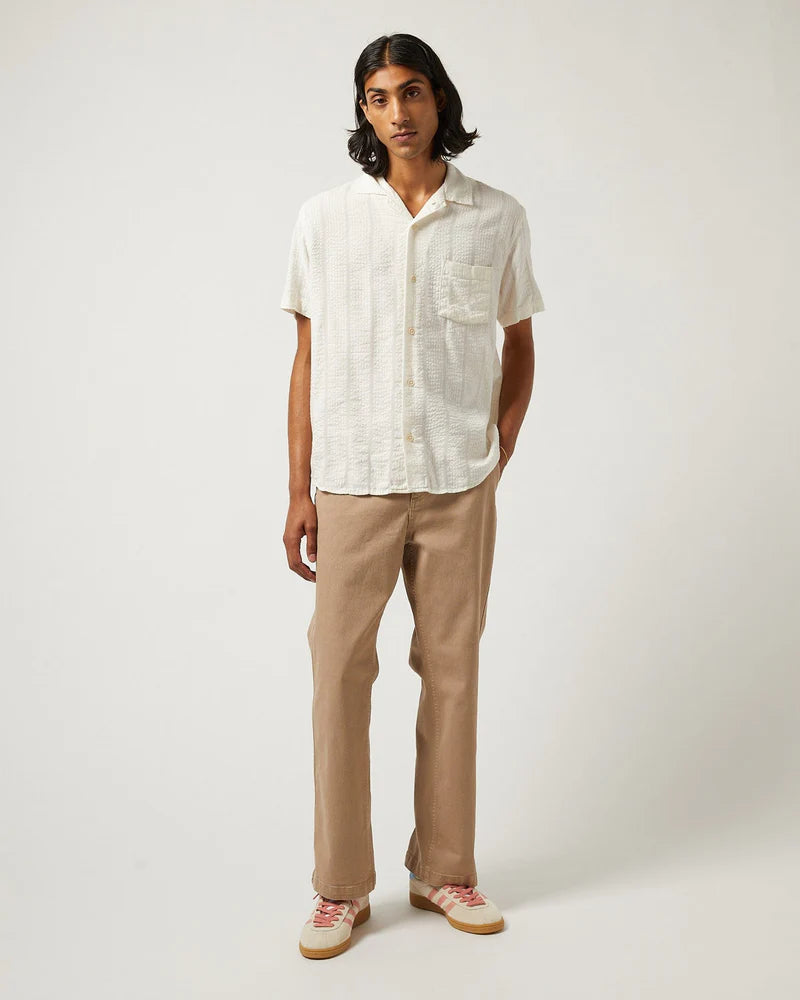 Striped Seersucker SS - White