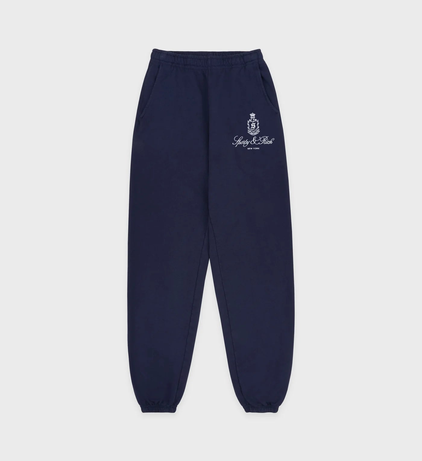 Vendome Embroidered Sweatpant - Navy/White