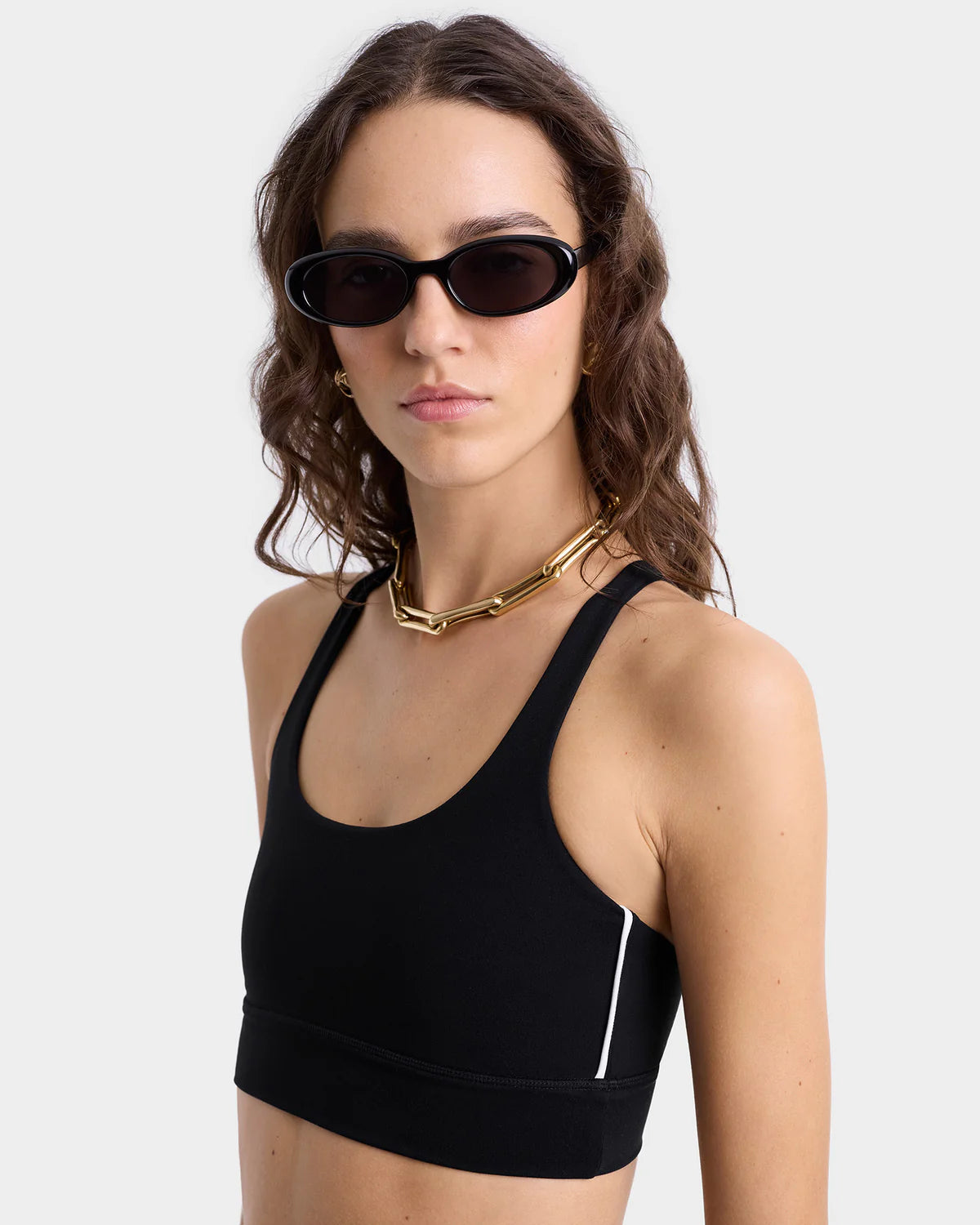 Bold Health Active Bra - Black/White/Gold