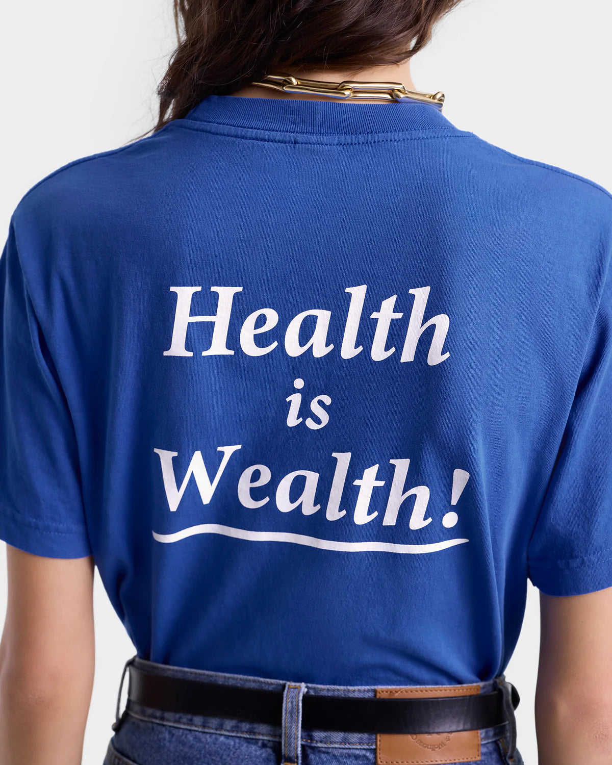 Health is Wealth T-Shirt - Team Blue/White