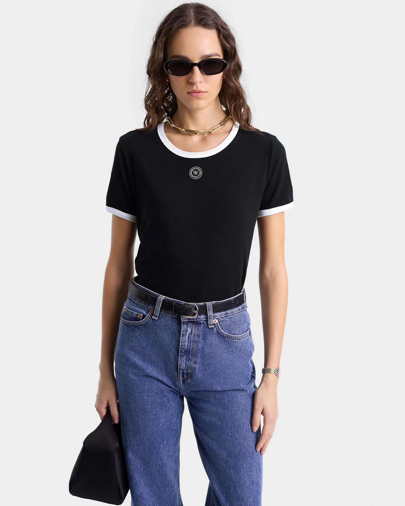 SRHWC Ringer Tee - Black/White