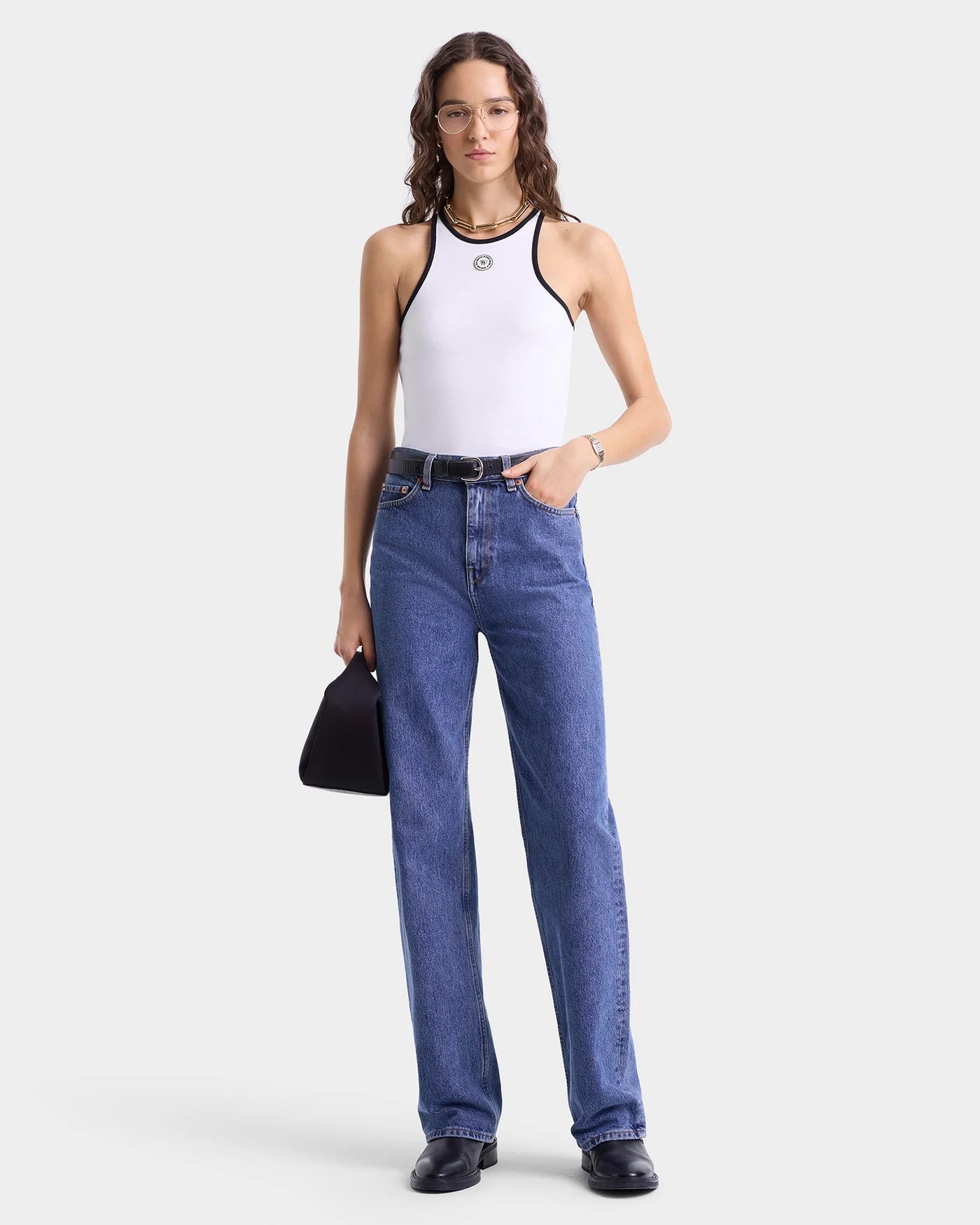 SRHWC Ribbed Tank - White/Black