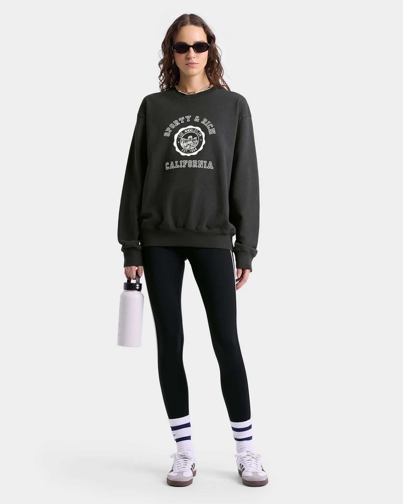 California Emblem Crewneck - Faded Black/White