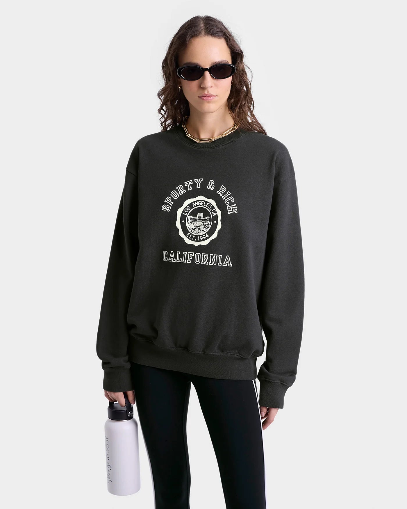 California Emblem Crewneck - Faded Black/White