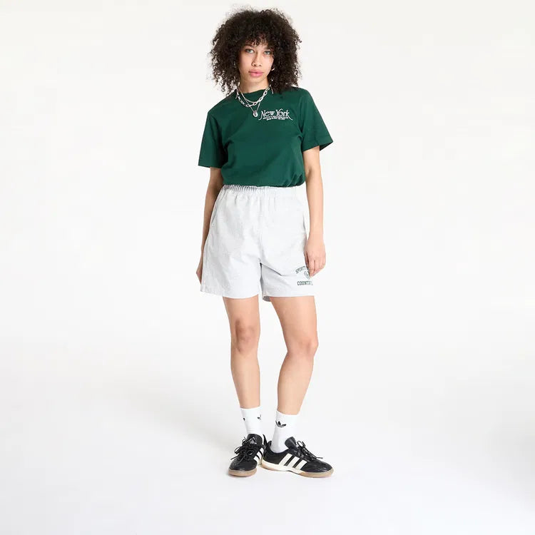 Varsity Crest Gym Short = Heather Grey