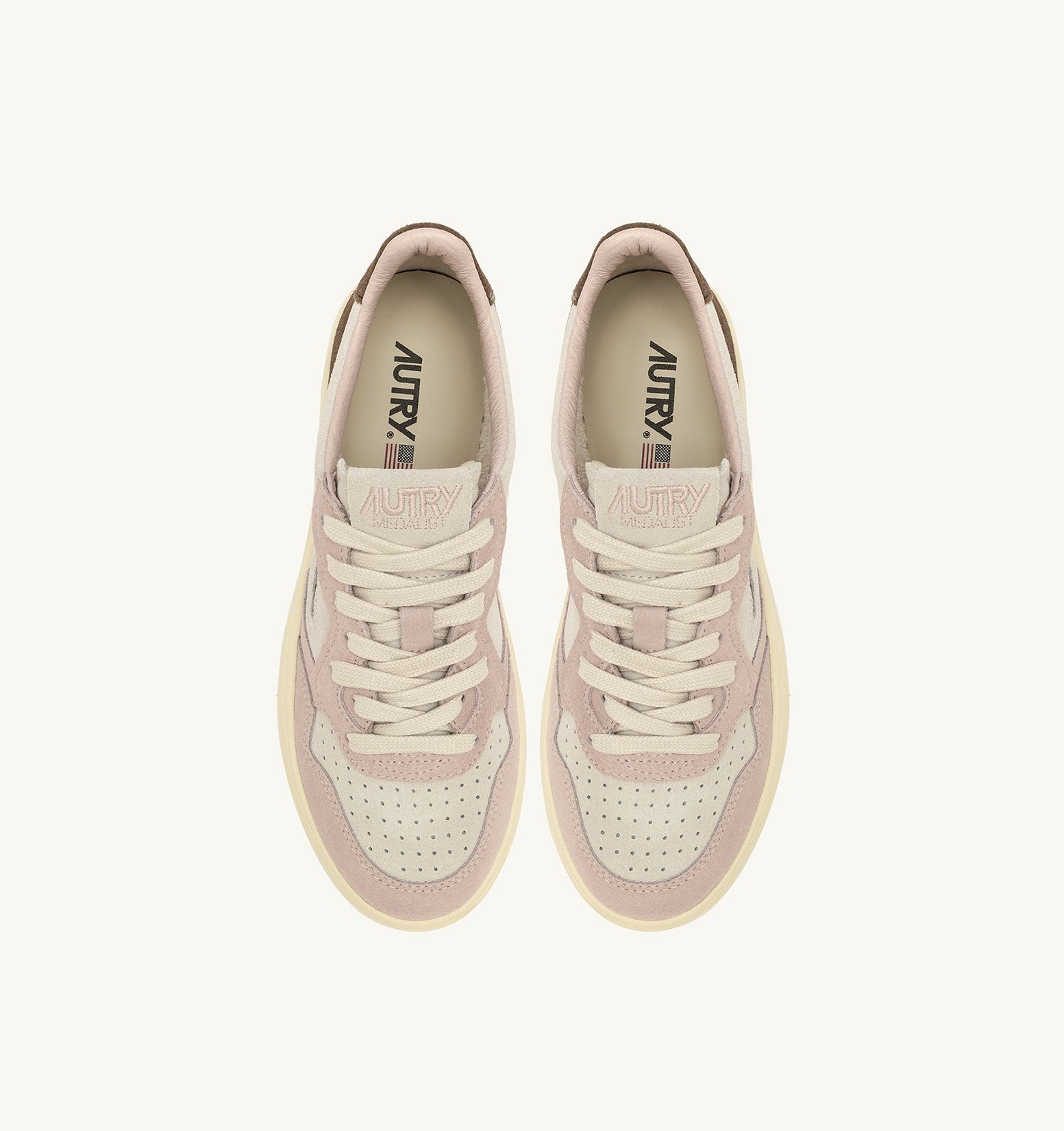 MEDALIST LOW TRICOLOR SNEAKERS IN POWDER AND EBONY SUEDE
