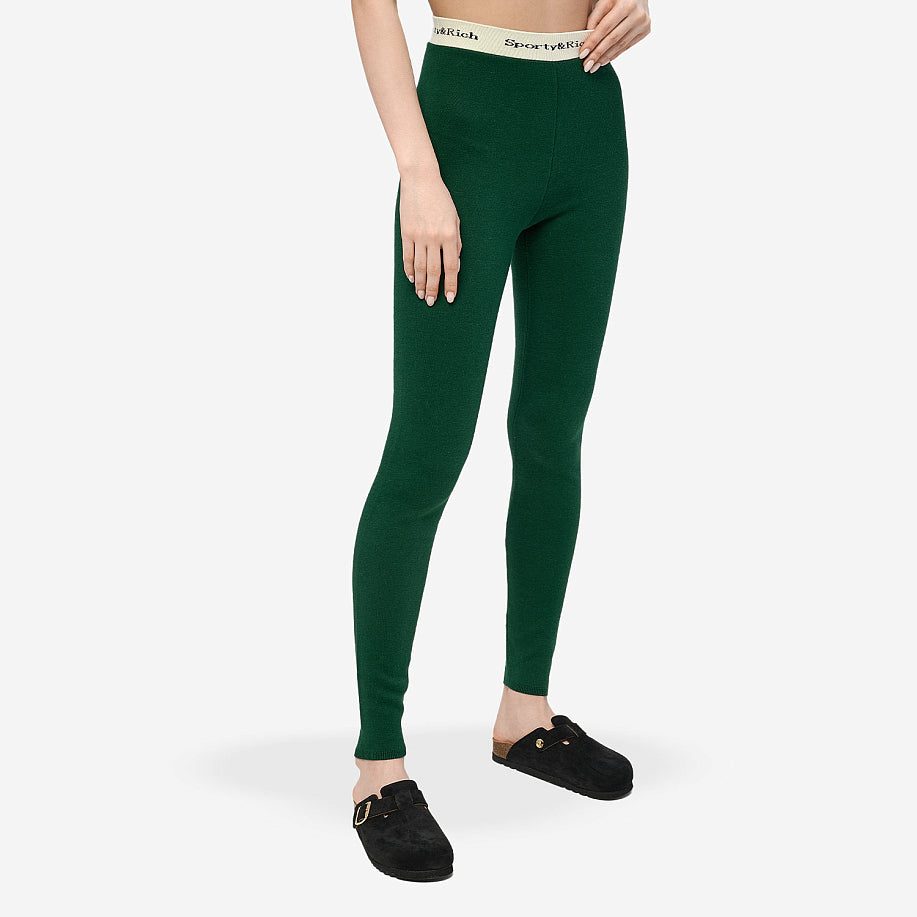 Serif Logo Ribbed Legging
